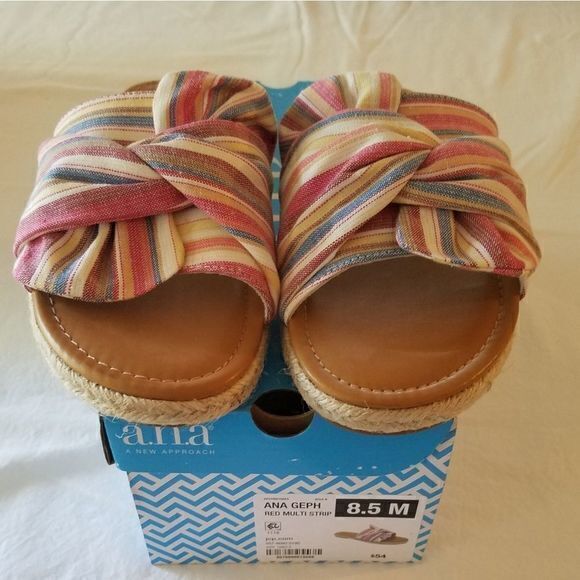 3 for‎ $18 A.N.A. Geph Flat Sandals MultiColor 8.5M NIB - Picture 3 of 5